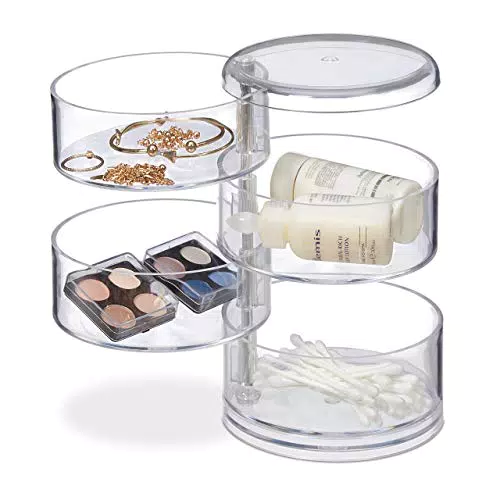 Relaxdays Kosmetik-Organizer mit 4 drehbaren Fächern