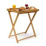 Relaxdays Tabletttisch, Natur, 63,5 x 55 x 35 cm