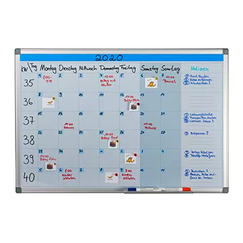 Relaxdays Whiteboard, Wochenplaner, abwischbar, magnetisch