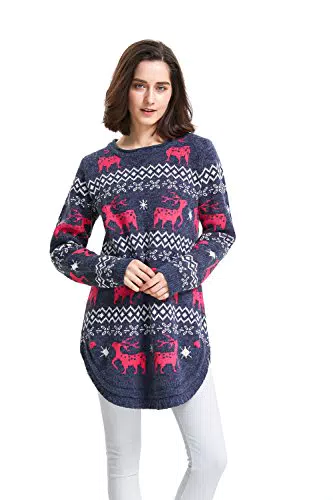 Rentier Schneeflocken Weihnachten Pullover für Frauen Pullover