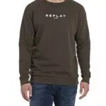 Replay Herren Sweatshirt aus Baumwollmix, Braun, XXL