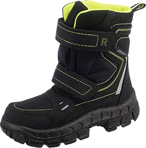 Richter Kinderschuhe Davos Schneestiefel, Black/neon gelb