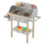 roba BBQ Grill aus Holz, mit 14-teiligem Stoffzubehör