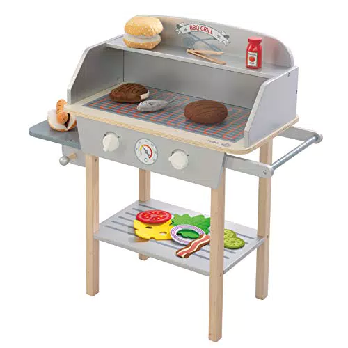 roba BBQ Grill aus Holz, mit 14-teiligem Stoffzubehör