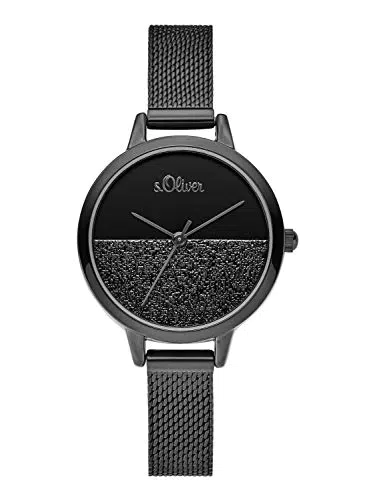 s.Oliver Damen Analog Quarz Uhr mit Edelstahl Armband SO-3744-MQ
