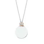 s.Oliver Damen Ketten mit Anhänger Silber 925 teilvergoldet Platte Geschenk