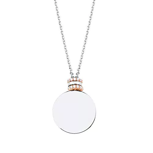 s.Oliver Damen Ketten mit Anhänger Silber 925 teilvergoldet Platte Geschenk