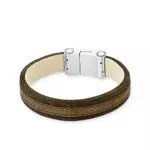 s.Oliver Herren-Armband Edelstahl Leder 21 cm - 524025