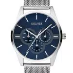 s.Oliver Herren Multi Zifferblatt Quarz Uhr mit Edelstahl Armband SO-3853-MM