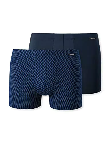 Schiesser Herren 2PACK Shorts Retroshorts, blau Mehrfarbig