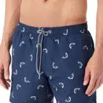 Schiesser Herren Badeshorts Badehose, Dunkelblau Gemustert