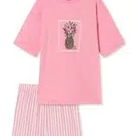 Schiesser Mädchen Anzug kurz Pyjamaset, rosa Bedruckt