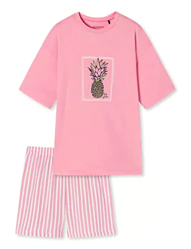 Schiesser Mädchen Anzug kurz Pyjamaset, rosa Bedruckt