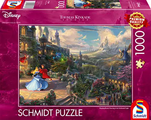 Schmidt Spiele 57369 Thomas Kinkade, Disney, Sleeping Beauty Dancing in The Enchanted Light