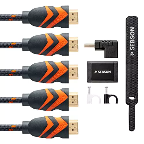 SEBSON 5X HDMI Kabel 2m 2.0b Highspeed mit Ethernet