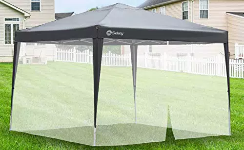 Sekey Moskitonetz für Pavillon 3x3 m mit Reißverschluss und Klettbänder
