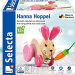 Selecta 62023 Hanna Hoppel, Nachzieh Hase, Schiebe-und Nachziehspielzeug aus Holz
