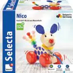 Selecta 62026 Nico, Nachzieh Hund, Schiebe-und Nachziehspielzeug