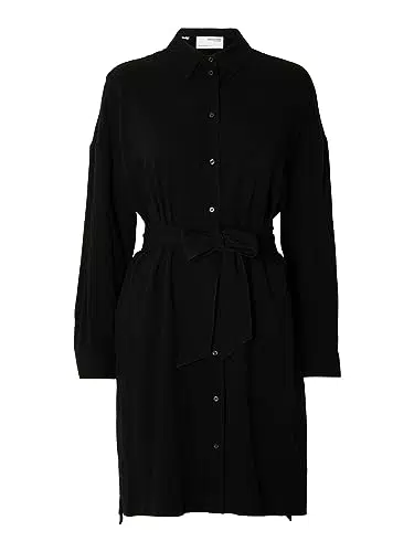 SELECTED FEMME Damen Slfviva-tonia Long Linen Shirt B Hemd