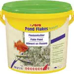 sera 07075 Pond Flakes Nature 3, 8 Ltr. - das Lange schwimmende Flockenfutter für kleinere Teichfische