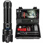 Shadowhawk Taschenlampe Led 15000 Lumen, Extrem Hell Taschenlampe USB Aufladbar Taktische Taschenlampen Mit holster XHP70.2