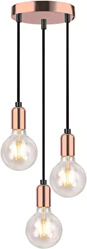 SHINY STAR Moderne Spiral 3 Pendelleuchte, Retro E27 Edison Style Lampenfassung