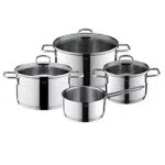 Silit Alicante Topfset Induktion 4-teilig, Kochtopf Set mit Glasdeckel