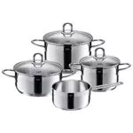 Silit Diamant Topfset Induktion 4-teilig, Kochtopf Set mit Glasdeckel
