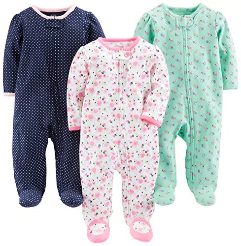 Simple Joys by Carter's Baby Mädchen Baumwoll-Strampler mit Fuß