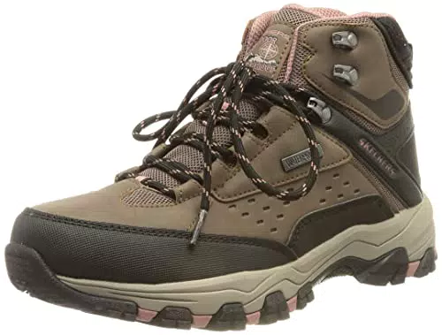 Skechers Damen SELMEN My Turf Walking-Schuh, Chocolate Duraleather & Mesh/Black & Mauve T