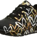 Skechers Damen UNO-metallische Liebe Sneaker, Schwarz