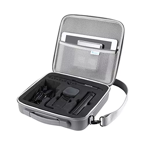 SKYREAT Tasche für Insta360 One RS 1-Zoll, Reiseschutztasche aus PU-Leder mit Schultergurt Tragbare für Insta360 One RS 1 Zoll Action Kamera Zubehör