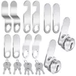 Sliverdew 16mm Briefkastenschloss mit 10 Schlüssel Spindschloss Möbelschloss mit 10 Schlossplatten Drawer Lock Silber Schrankschloss Hebelschloss für Schranktüren Briefkästen