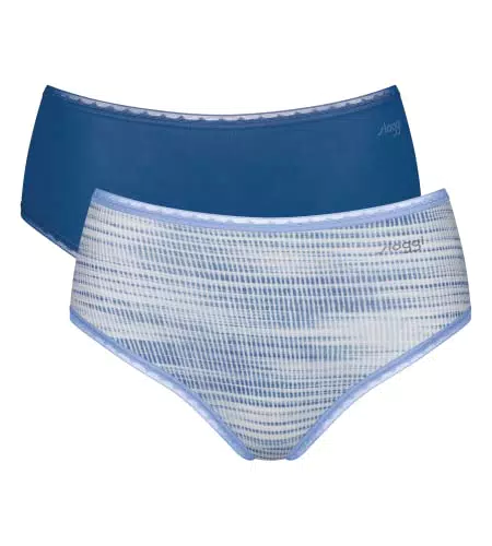 sloggi Damen GO High Waist C2P Hikini/Tai, Blue-Dark Combination