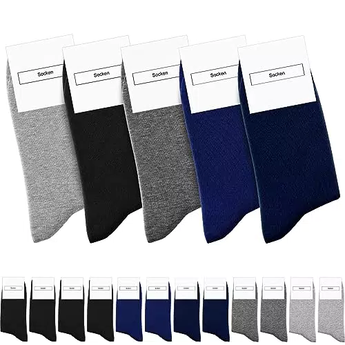 SmartQian Premium 10/12 Paar Business Socken Herren Damen gekämmte Baumwolle Socken Schwarz für Casual Sportsocken Komfort-Bund Unisex