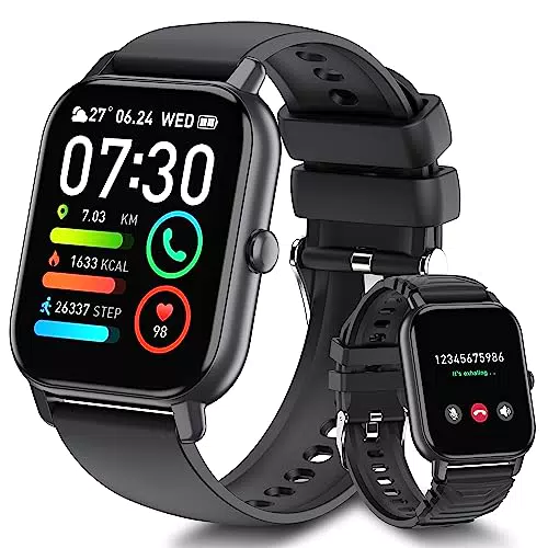 Smartwatch Herren mit Telefonfunktion, Armbanduhr Herren Uhr mit Schrittzähler