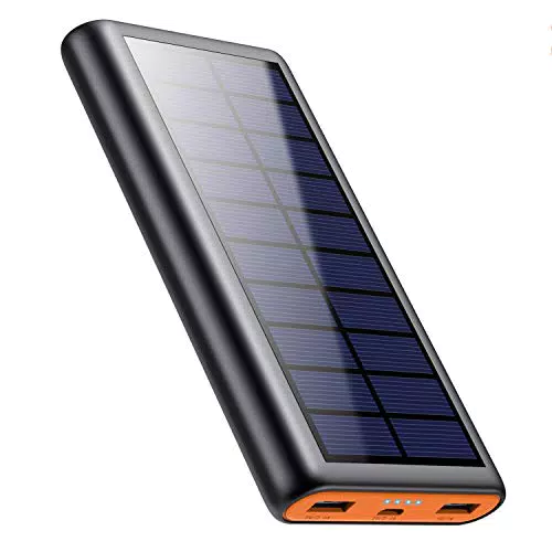 Solar Powerbank 26800mAh, Externer Akku Ladegerät, Solar Power Bank Pack mit 2 Ausgängen speziell für Aktivitäten im Freien