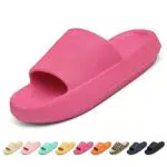 Somic Hausschuhe Damen Herren Cozislides Original Damen Badelatschen Cozy Slipper Damen Sandalen Sommer Badesandalen EVA Rutschfest Ultraleicht Badeschuhe Zuhause Flip Flops Himbeerrot 4041