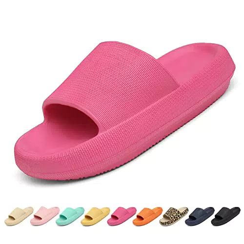 Somic Hausschuhe Damen Herren Cozislides Original Damen Badelatschen Cozy Slipper Damen Sandalen Sommer Badesandalen EVA Rutschfest Ultraleicht Badeschuhe Zuhause Flip Flops Himbeerrot 4041