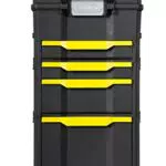 Stanley Rollende Werkstatt aus Metall-Kunststoff 1-79-206 Werkzeugwagen leer mit 3 modularen Einheiten Vielseitige Werkzeugbox für Kleinteile und große Werkzeuge