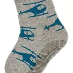 Sterntaler Baby Jungen Fliesen Socken Baby FLI AIR Hubschrauber Strümpfe - Fliesen Rutsch Socken Baby - mit Hubschrauber Motiv - hellgrau meliert