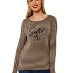 STREET ONE Damen A318668 Langarmshirt, Nougat Sand, 40
