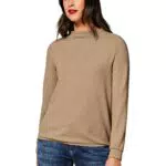 STREET ONE Damen A318901 Langarmshirt, Buff Sand Melange