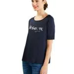 Street One Damen A319254 Kurzarmshirt, Deep Blue