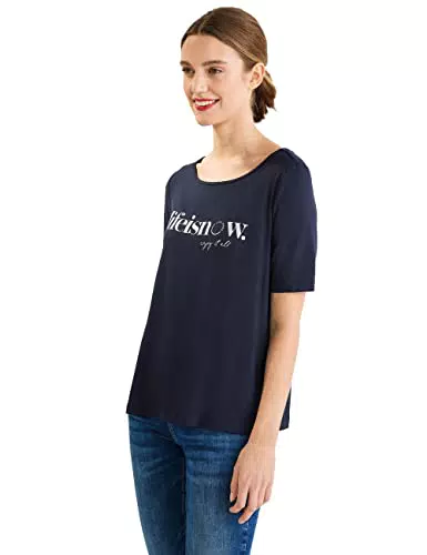 Street One Damen A319254 Kurzarmshirt, Deep Blue