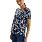 STREET ONE Damen A319590 Kurzarmshirt, Deep Blue