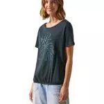 STREET ONE Damen A320186 Kurzarmshirt Bedruckt, Cool Vintage Green