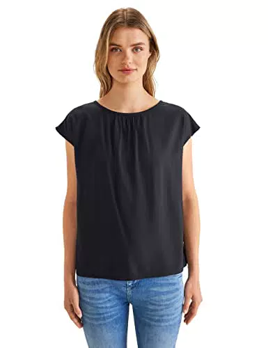 STREET ONE Damen A343920 Blusentop, Dark Vintage Blue