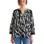 Street One Damen A343968 Sommerbluse, Schwarz, 42
