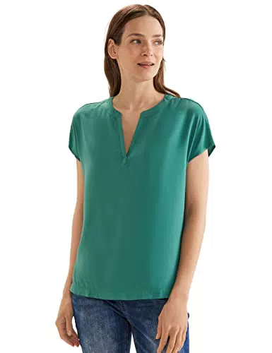 STREET ONE Damen A344005 Blusenshirt, Lagoon Green